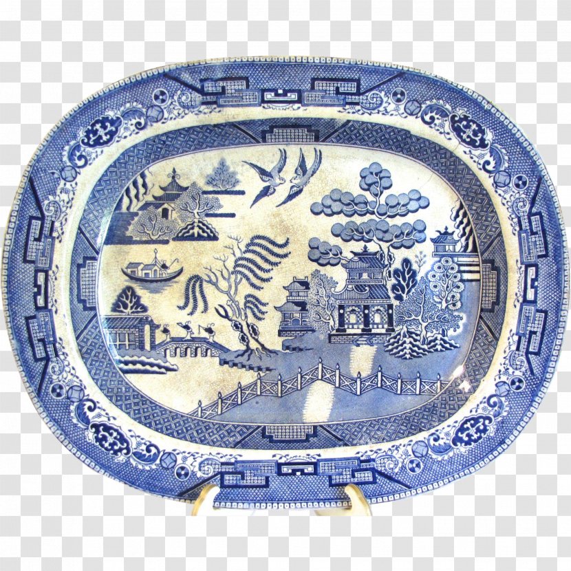 Plate Blue And White Pottery Cobalt Porcelain Transparent PNG