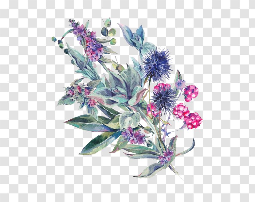Floral Design Watercolor Painting Stock Photography Flower - Purple - Flowers Transparent PNG