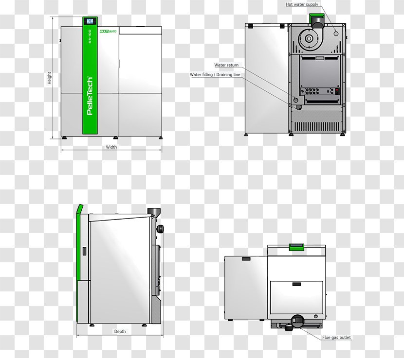 System Pellet Fuel Boiler Silo - Kitchen Appliance - Design Gráfico Transparent PNG