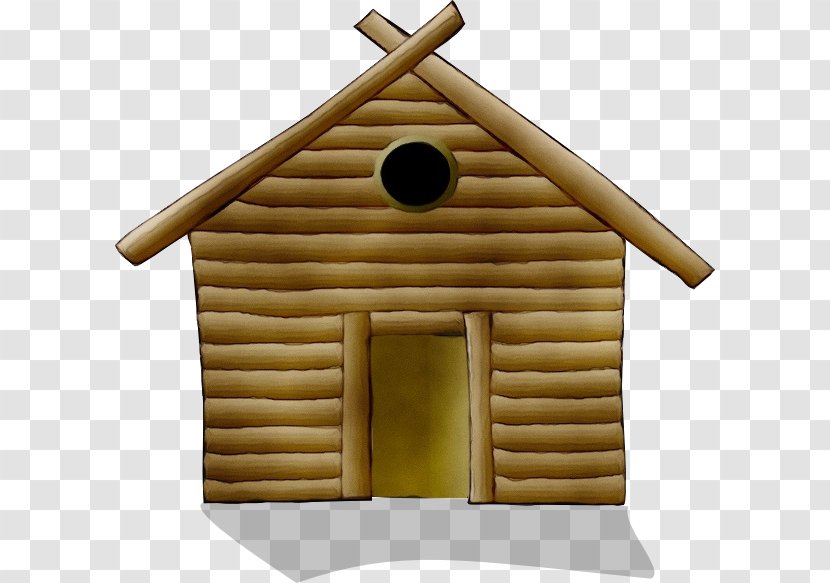 Transparency Log Cabin Building House Television - Bird Feeder Wooden Block Transparent PNG