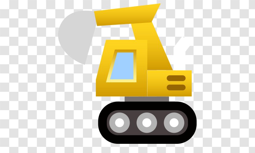 Excavator Heavy Equipment Icon - Brand - Vector Cartoon Yellow Truck Transparent PNG