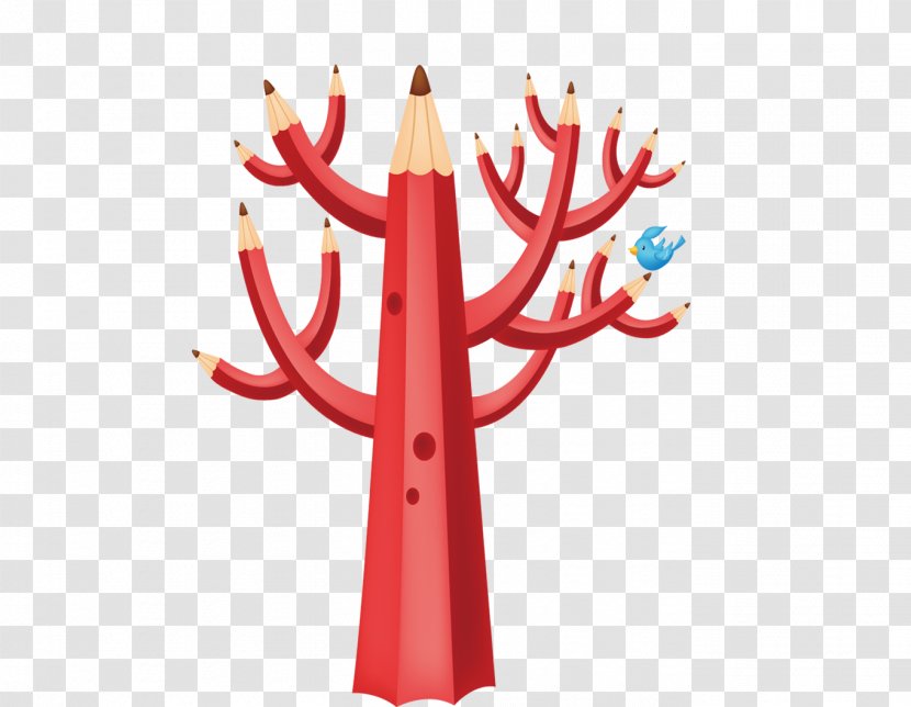 Pencil Drawing Animation Clip Art - Red - Tree Transparent PNG