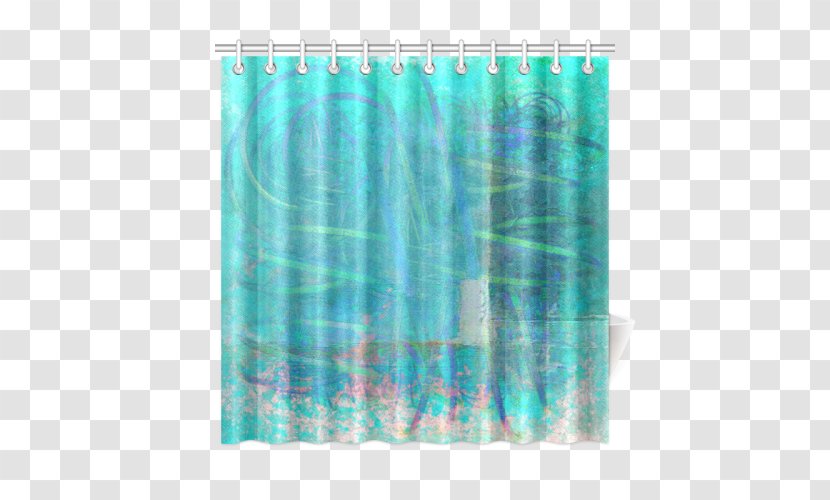 Curtain Turquoise - Shower - Abstract Modern Transparent PNG