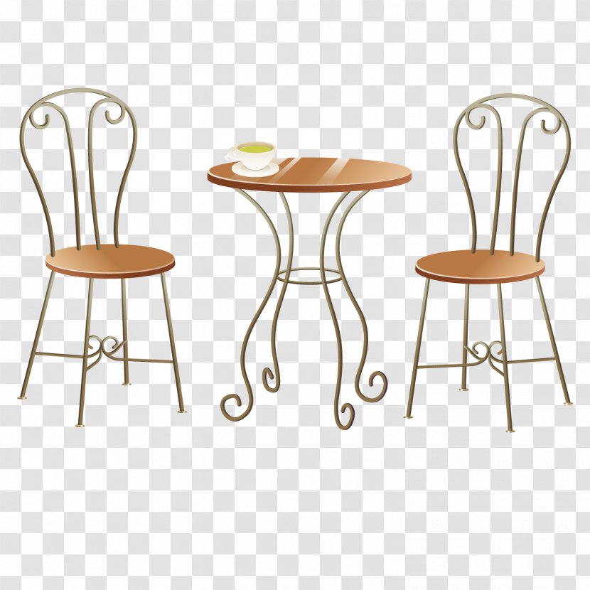 Table Chair Illustration - Outdoor Furniture - Hand-painted Tables And Chairs Transparent PNG