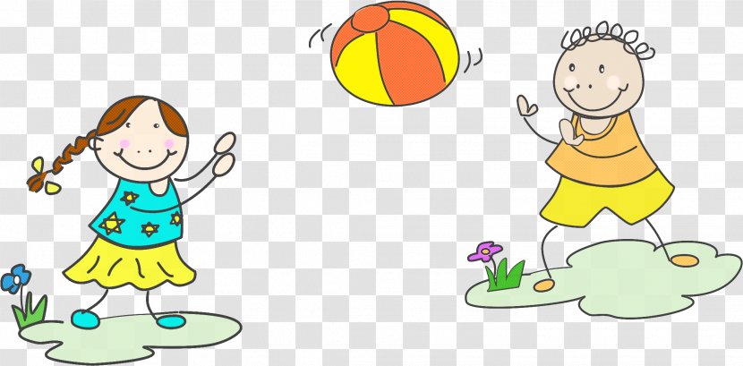 Cartoon Yellow Green Clip Art Happy - Playing Sports With Kids Transparent PNG