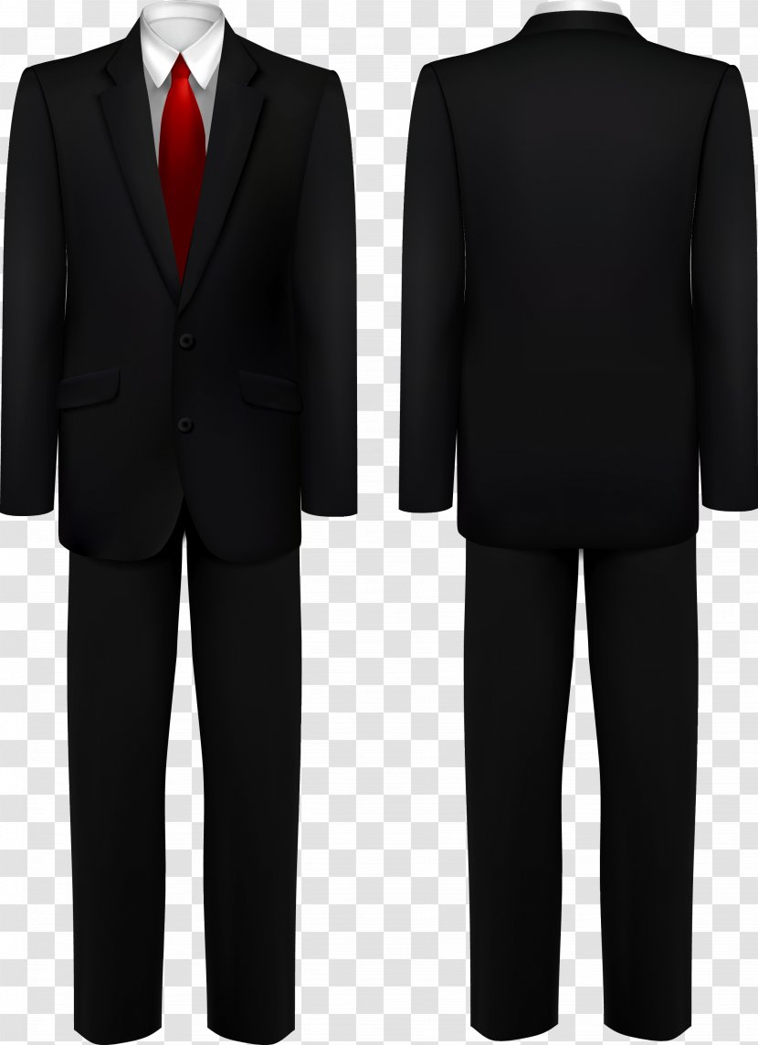 Suit Stock Photography Black Tie Tuxedo - Men's Suits Transparent PNG