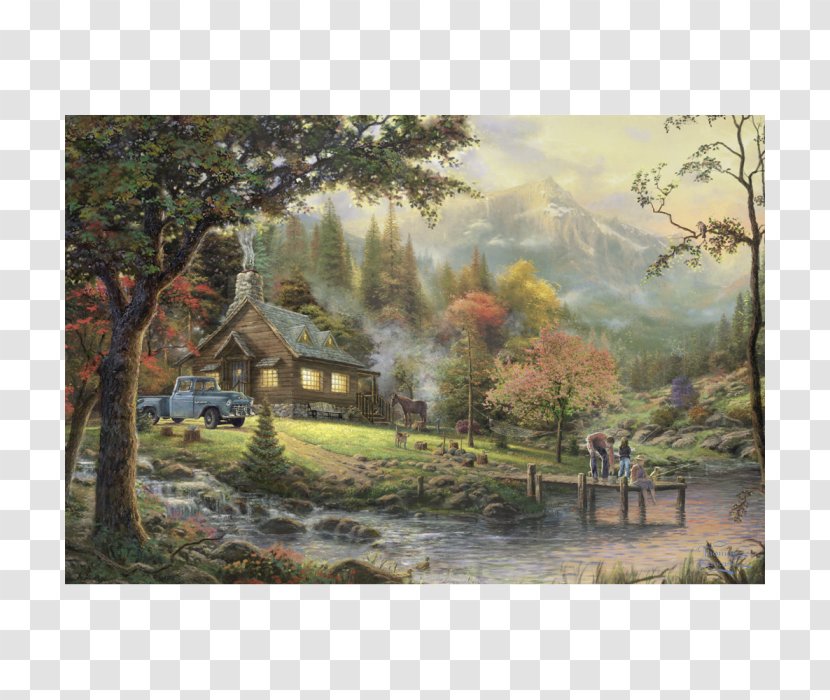 Watercolor Painting Home Is Where The Heart Artist - Plantation - Thomas Kinkade Transparent PNG