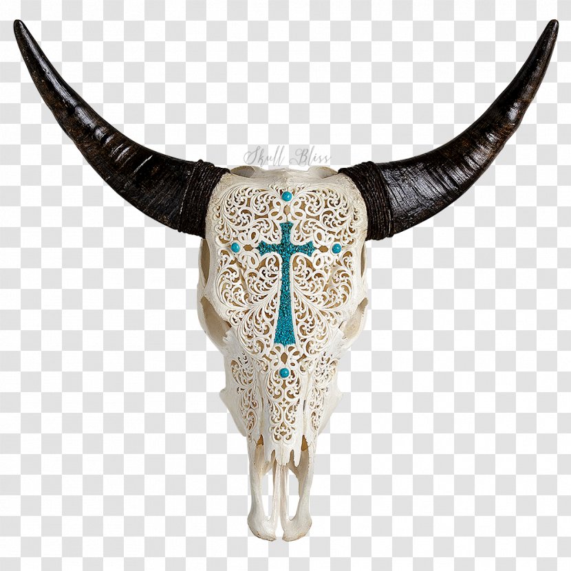 Texas Longhorn Human Skull Symbolism English - Tattoo Transparent PNG