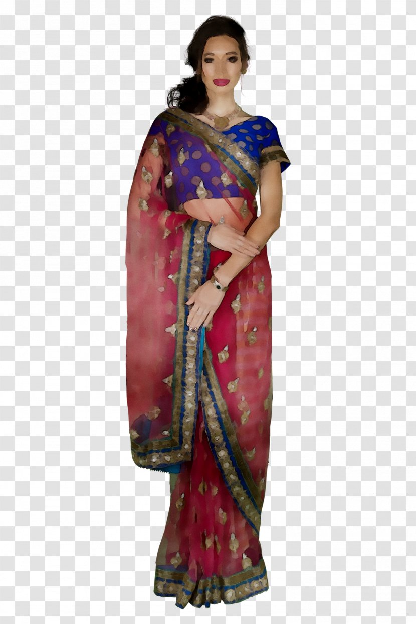 Sari Dress Maroon - Blouse - Formal Wear Transparent PNG