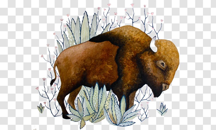 Watercolor Painting Visual Arts Drawing Illustration - Cubism - Brown Bull Transparent PNG