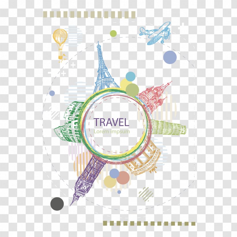 Eiffel Tower Air Travel - Infographic - Creative Vector Pattern Transparent PNG