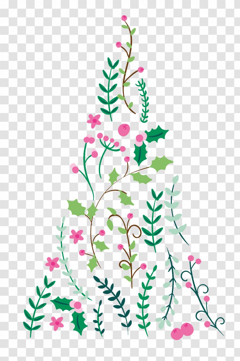 Floral Design Christmas Ornament Tree Spruce Fir - Garland Transparent PNG