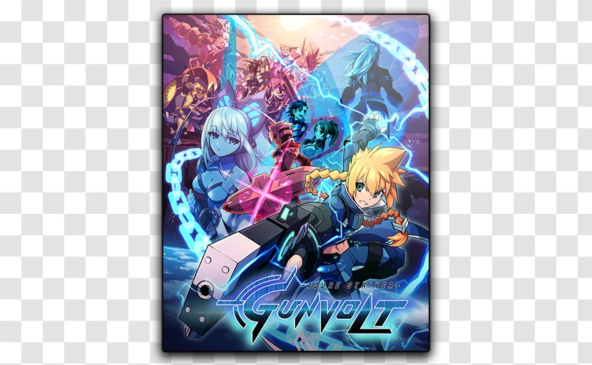 Azure Striker Gunvolt 2 Mighty Inti Creates Game - Silhouette Transparent PNG