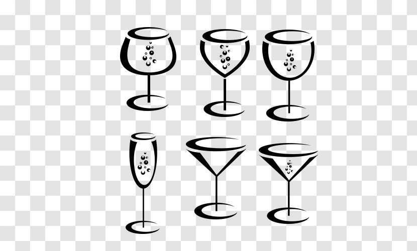 Red Wine Champagne Glass - Line Art - Wineglass Transparent PNG