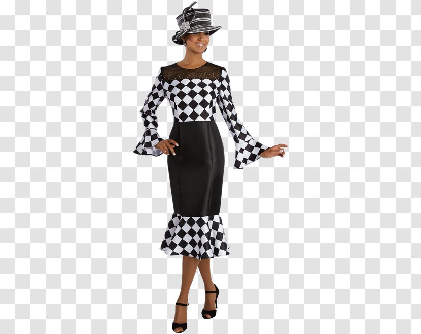 Polka Dot Suit Dress Fashion Jacket - Black - Wrap Pattern Transparent PNG