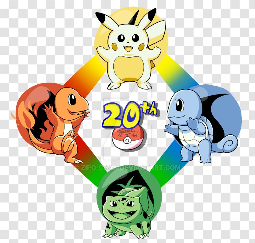 Pokémon Red And Blue Pikachu Anniversary Drawing - Poster Transparent PNG