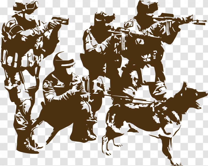 Logo Wall Decal Firearm Soldier - Dog - Brown Soldiers Transparent PNG