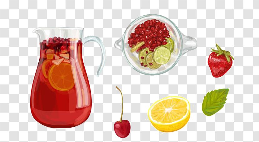 Sangria Juice Cocktail Lemonade - Bottle - Fruit Tea Transparent PNG