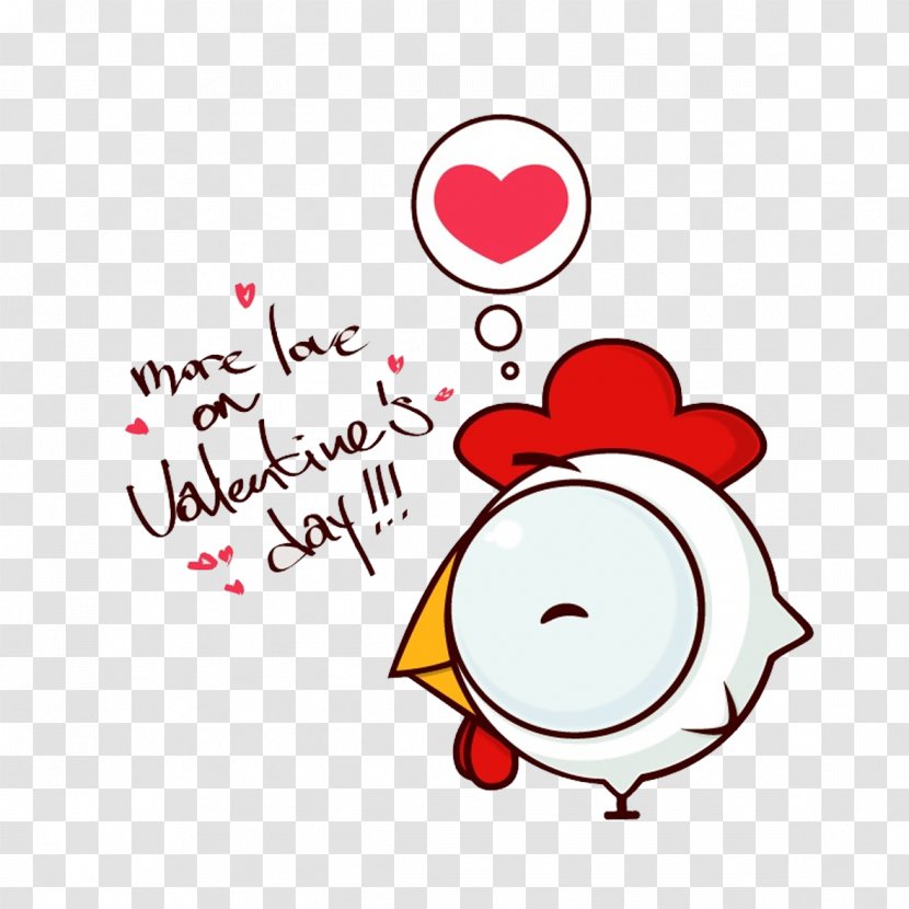Valentines Day Cartoon Download - Heart - Animals,chicken Transparent PNG