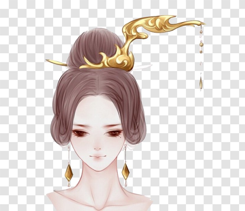 China Hairstyle Drawing Beauty - Frame - Bun Transparent PNG
