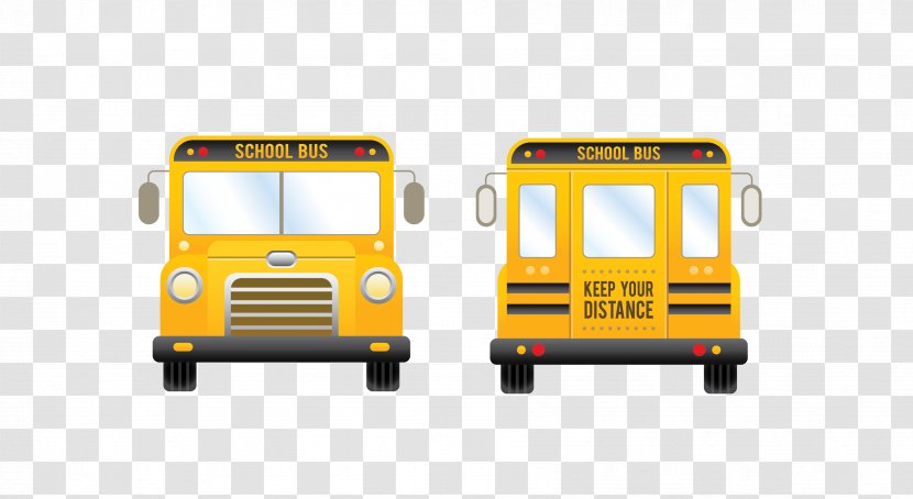 School Bus Yellow - Vector Front Transparent PNG