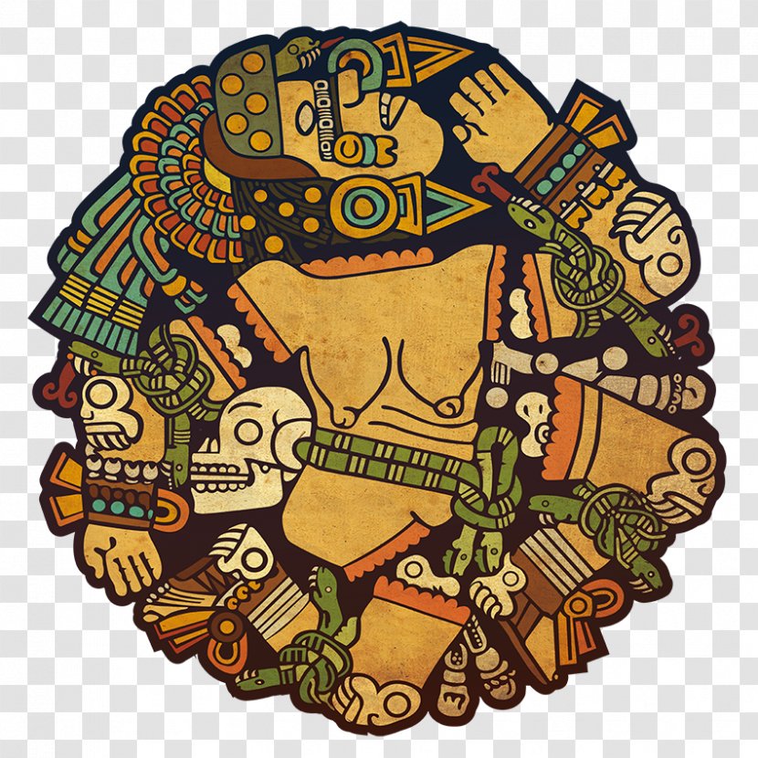 Aztec Calendar Stone Coyolxauhqui Maya Civilization Mythology - Culture - Goddess Transparent PNG