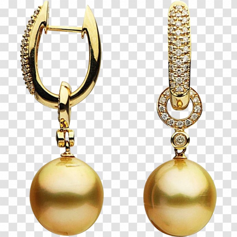 Earring Pearl Jewellery Gold Gemstone - Lustre Transparent PNG