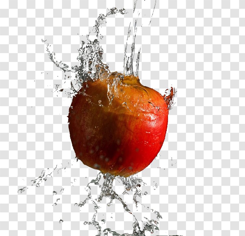 Apple Digital Watermarking Drop - Water - Pouring The Red Transparent PNG