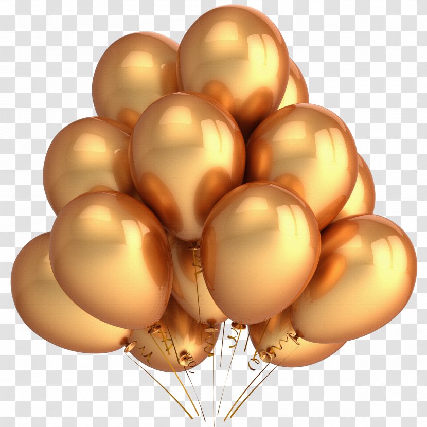 Balloon Gold Party Birthday Clip Art - Stock Photography - Bouquet Transparent PNG