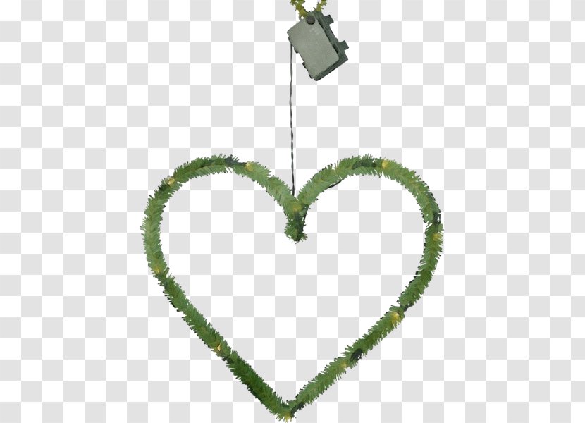 Green Heart Chain Jewellery - Wet Ink Transparent PNG