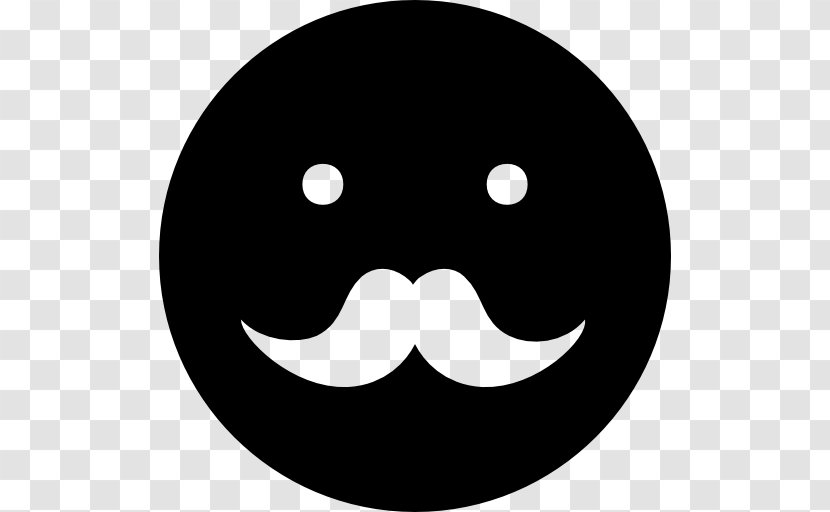 Emoticon Moustache Face - Monochrome Transparent PNG