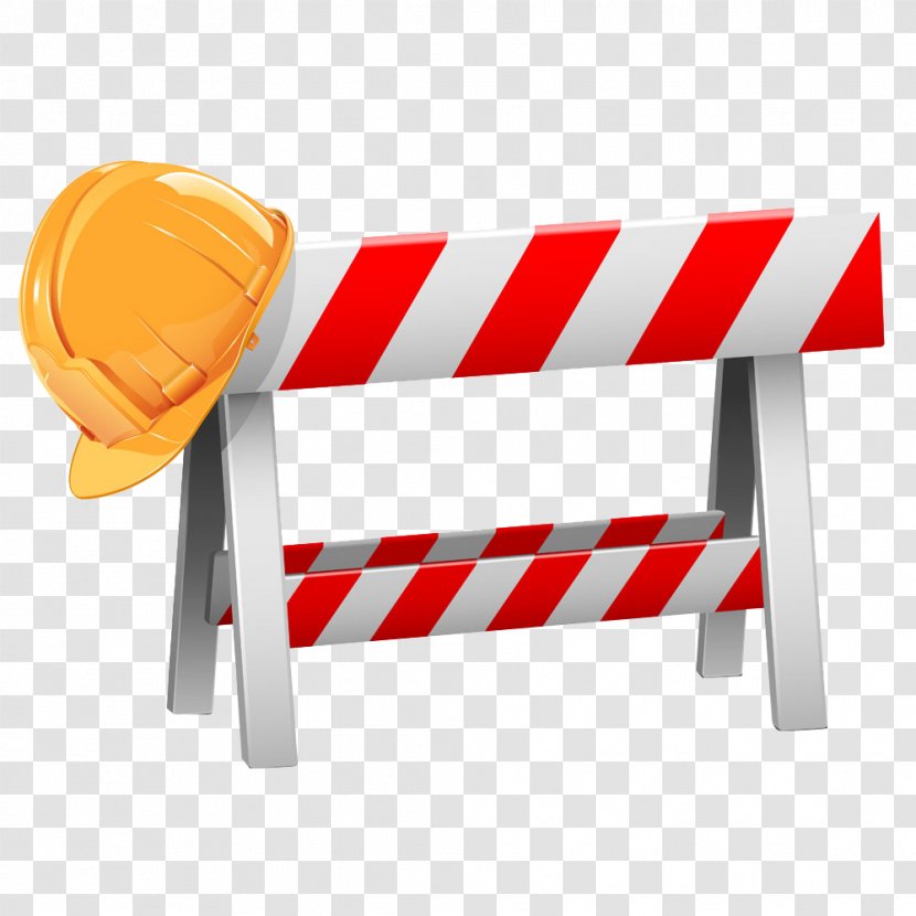 Architectural Engineering Cartoon Building Illustration - Architecture - Helmet And Roadblocks Picture Transparent PNG