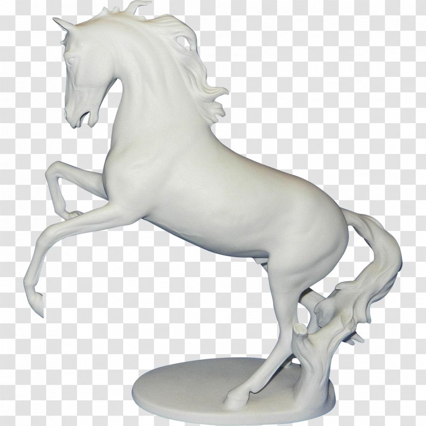 Horse Bisque Porcelain Figurine Stallion - Mustang Transparent PNG
