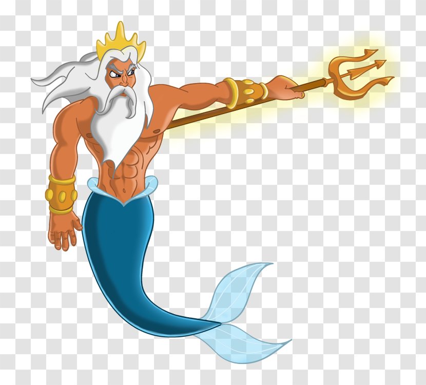 King Triton Ariel Drawing Mermaid Transparent PNG