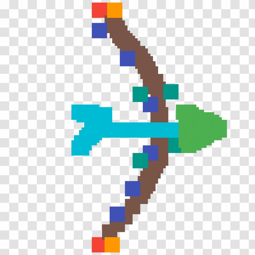 Angle Line Diagram - Logo - Archer Pixel Art Bow Transparent PNG