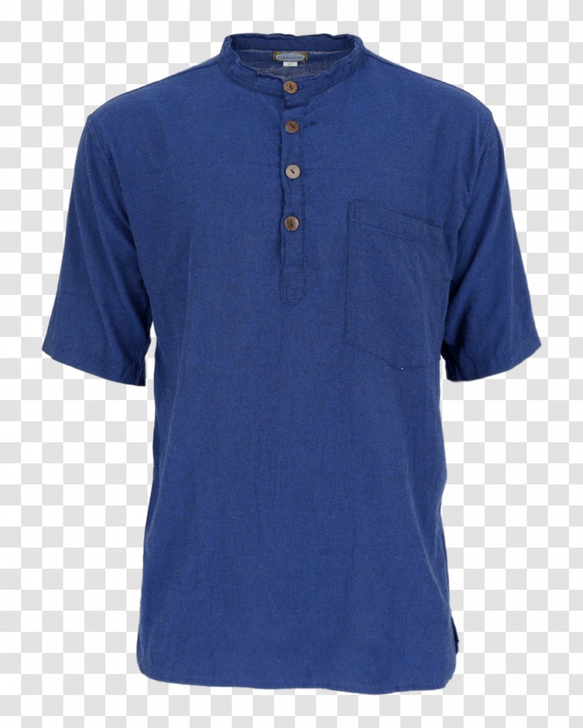 T-shirt Sleeve Polo Shirt Clothing Top - Blue - COTTON Transparent PNG