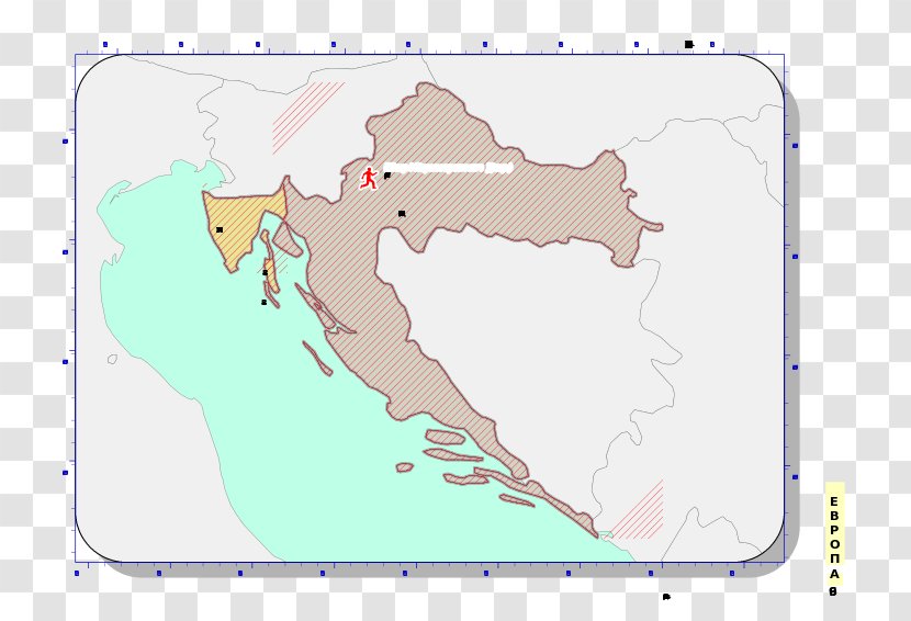 Zadar Line Point Ecoregion Map - Croatia Transparent PNG