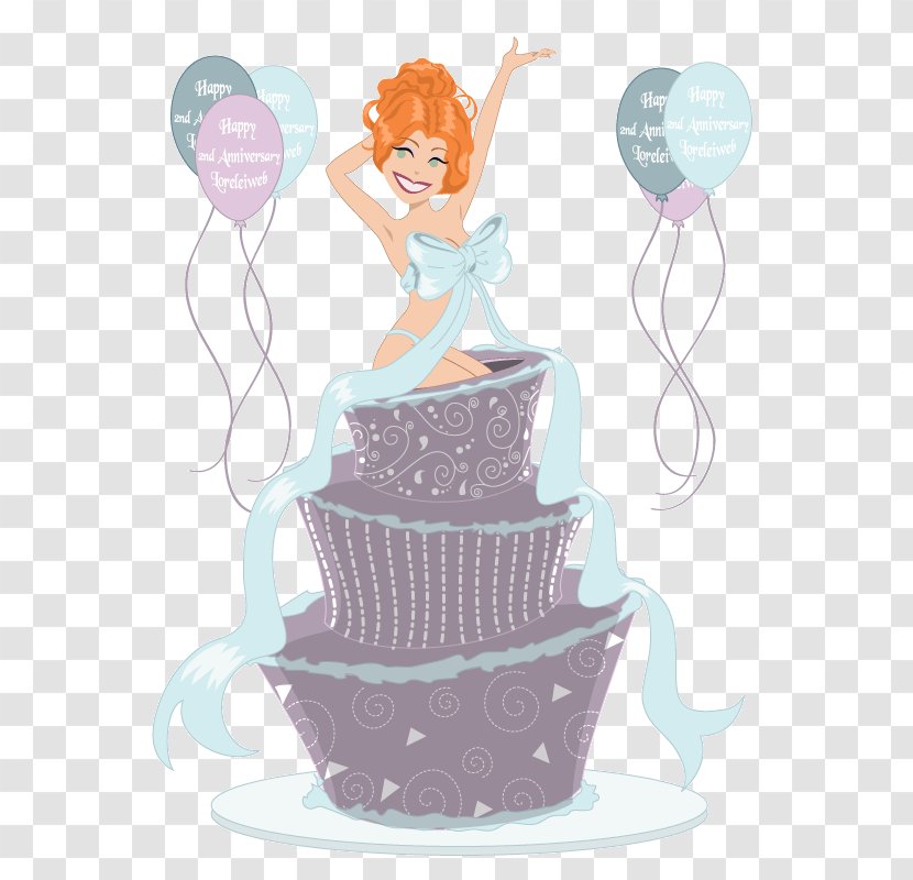 Cake Decorating Clip Art - 2nd Anniversary Transparent PNG