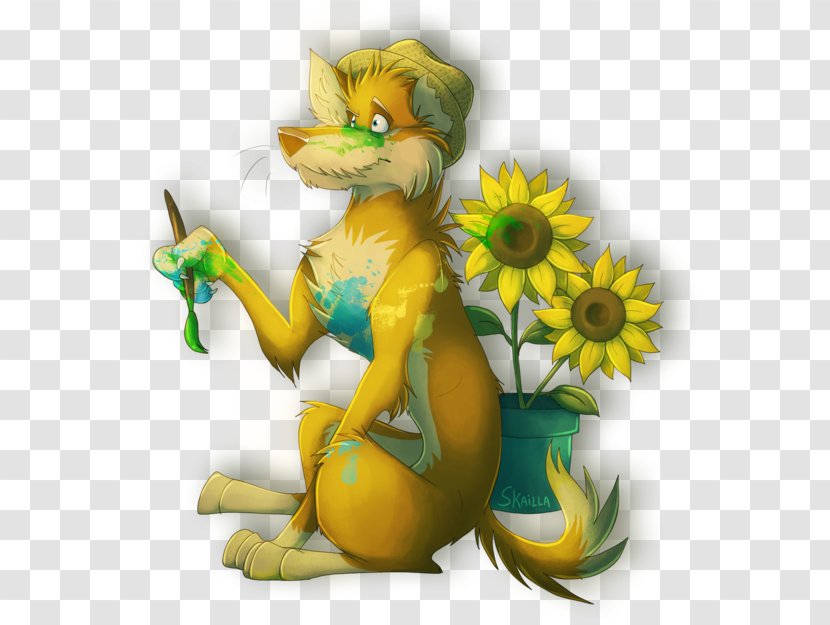 Cat Tail Figurine Flowering Plant - Van Gogh Transparent PNG