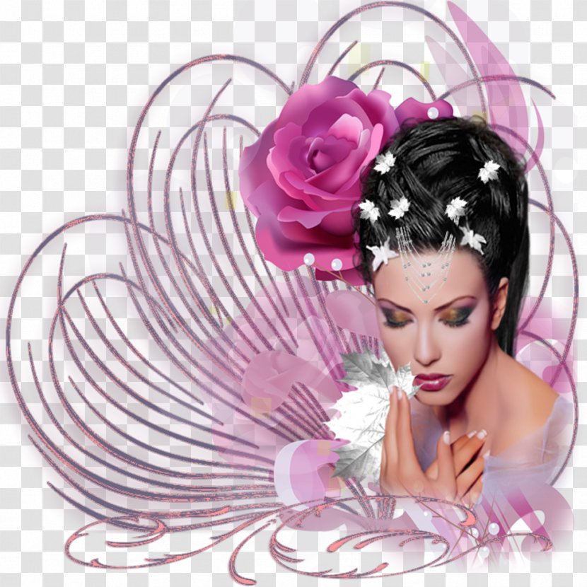 Headpiece Black Hair Beauty - Pink M Transparent PNG