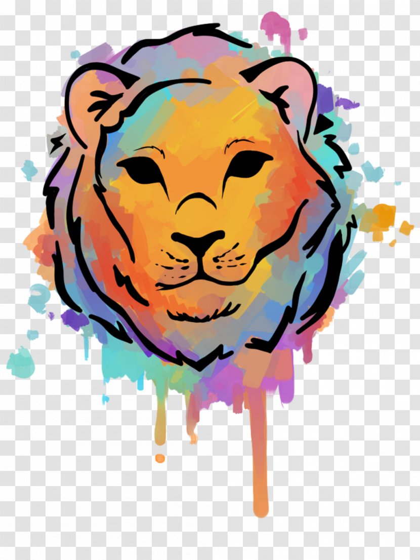 Lion Watercolor Painting Drawing Art Clip - Carnivoran Transparent PNG