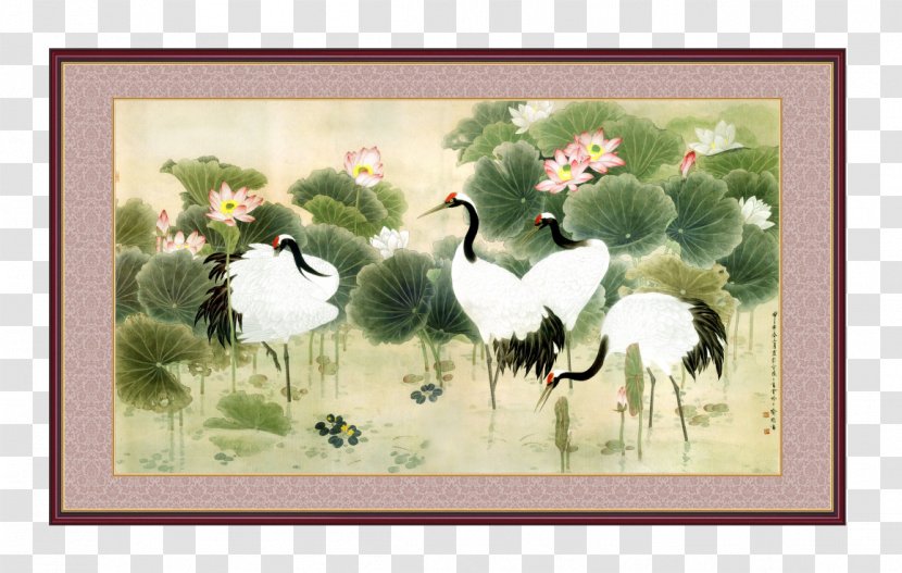 China Crane Paper Painting Wallpaper - Livestock - FIG Transparent PNG