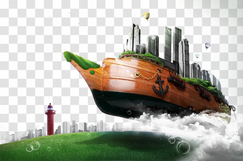 Download Poster Ship Computer File - Water Transportation - City On Vessels Transparent PNG