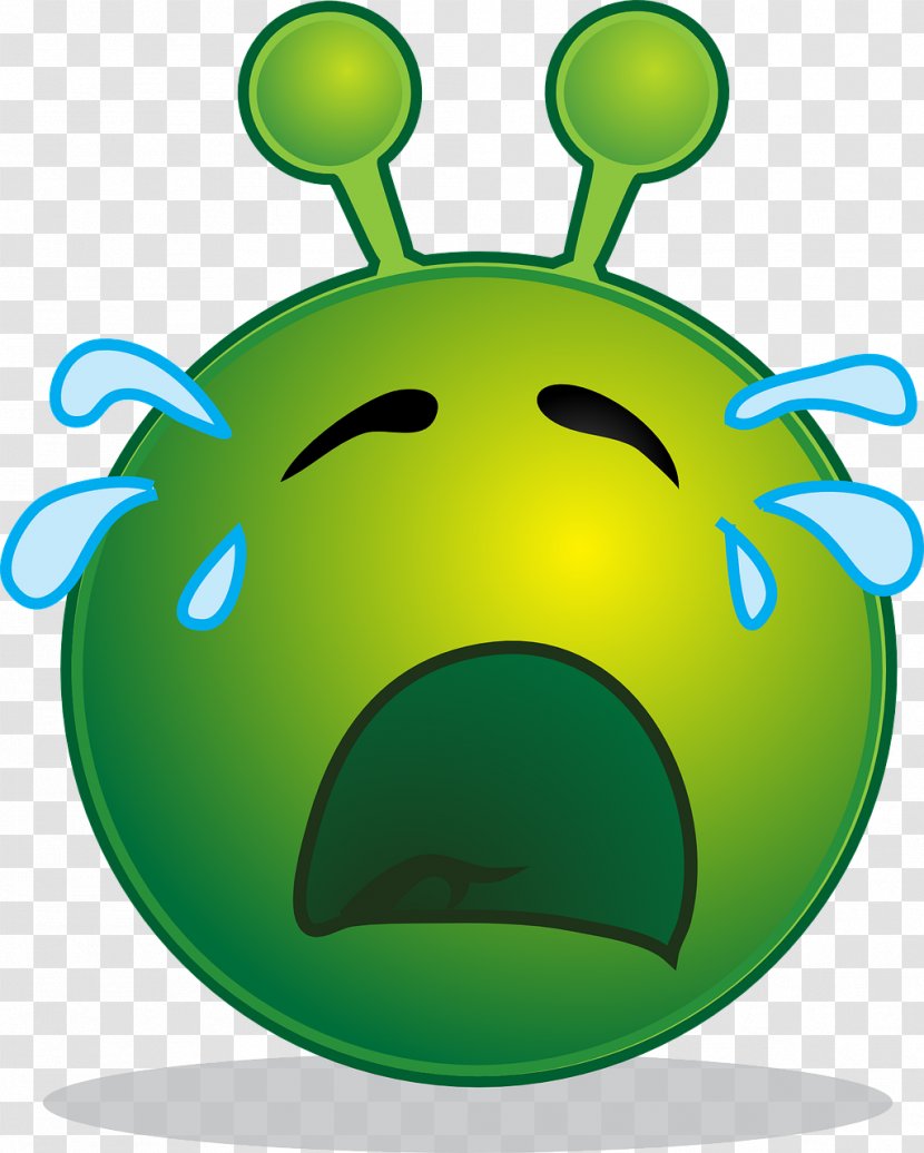 Emoticon Crying Animated Film Clip Art - Green - Smiley Transparent PNG
