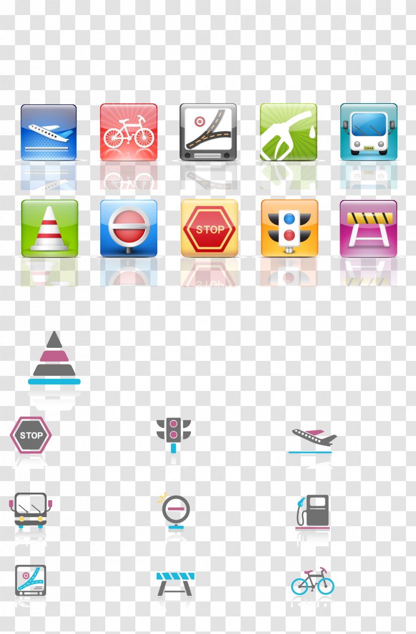 Download Icon Design - Ico - Bike Aircraft Traffic Light Stop Signal Transparent PNG