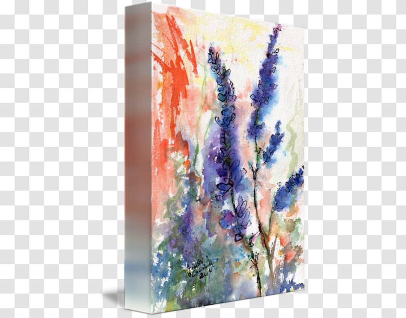 Watercolor Painting Almond Blossoms Art Oil - Blue Transparent PNG