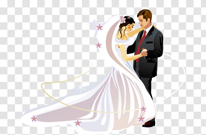 Wedding Bridegroom Clip Art - Cartoon - Vector Bride And Groom FIG. Transparent PNG