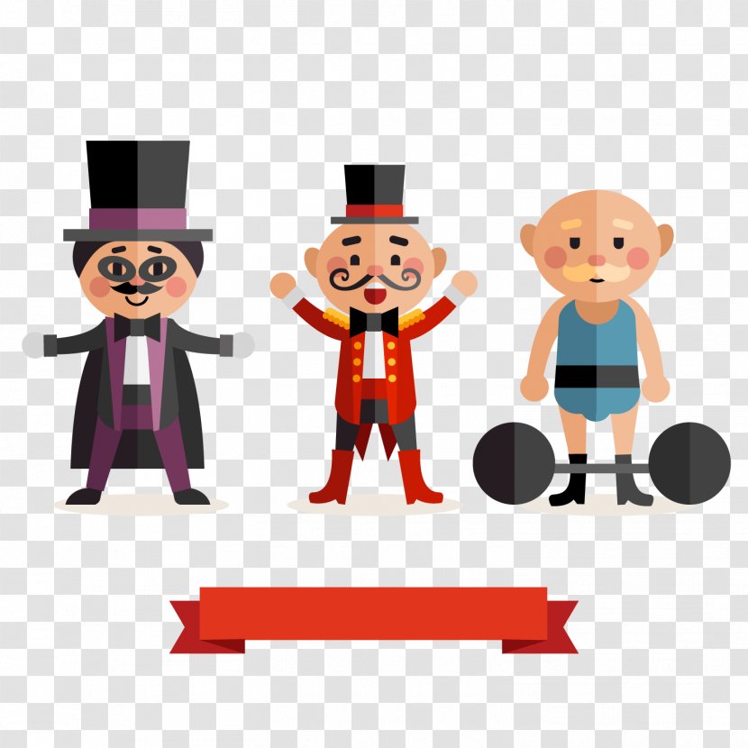 Circus Character Clip Art - Flattened Vector Material Transparent PNG