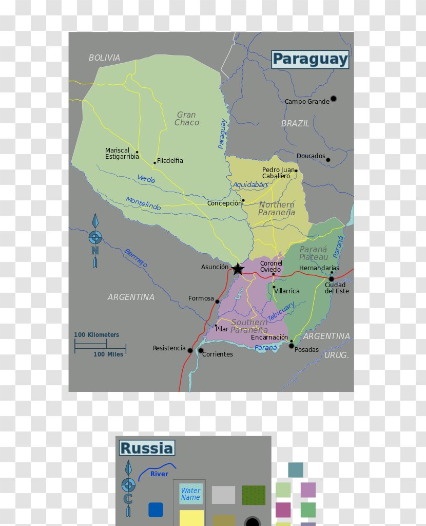 Paraguay River Asunción World Map Physische Karte - South America Transparent PNG