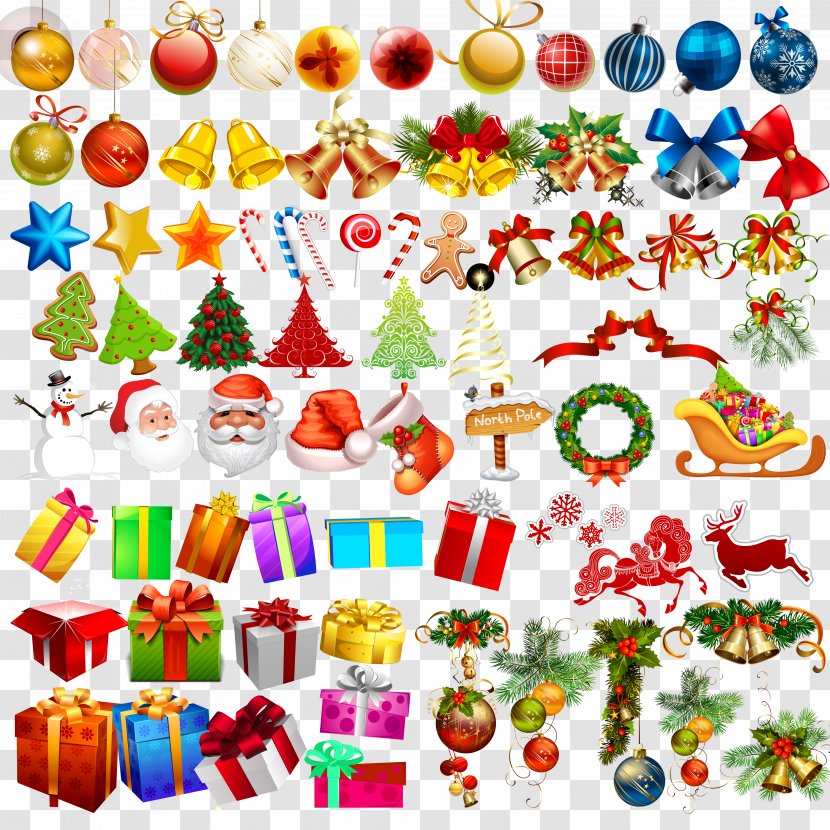 Christmas Tree Santa Claus Gift - Snow - Creative Transparent PNG